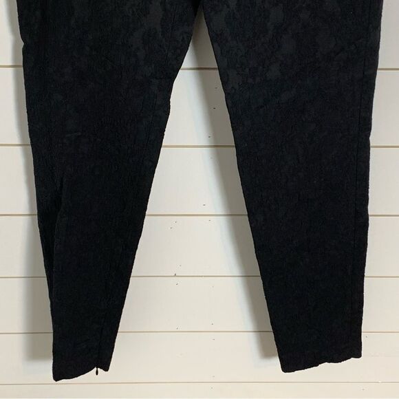 Zara Black brocade Jacquard lace pants woman’s size medium - Picture 8 of 9